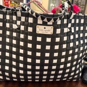 Large black & white Kate tote